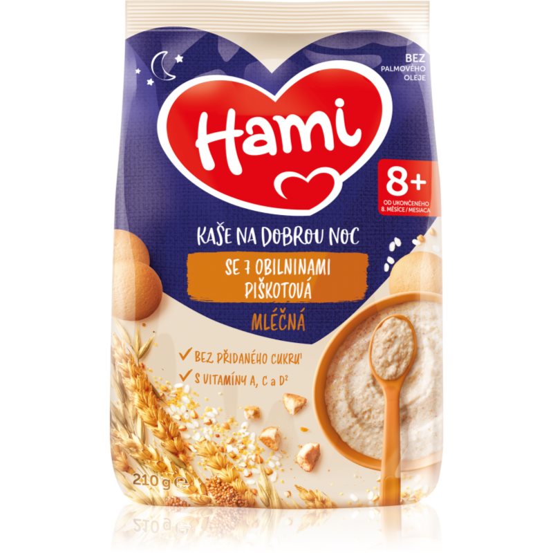 Hami Kaša na Dobrú Noc so 7 Obilninami Piškótová mliečna kaša 210 g kúpite na Notino.sk