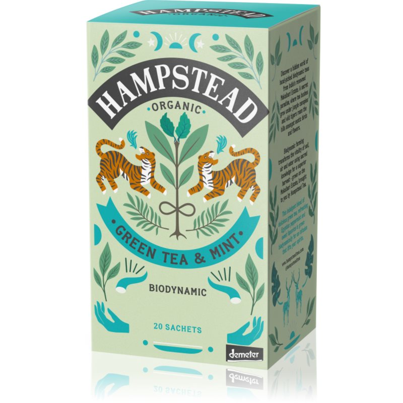 Hampstead Tea London Green Tea & Mint porciovaný čaj 20 ks