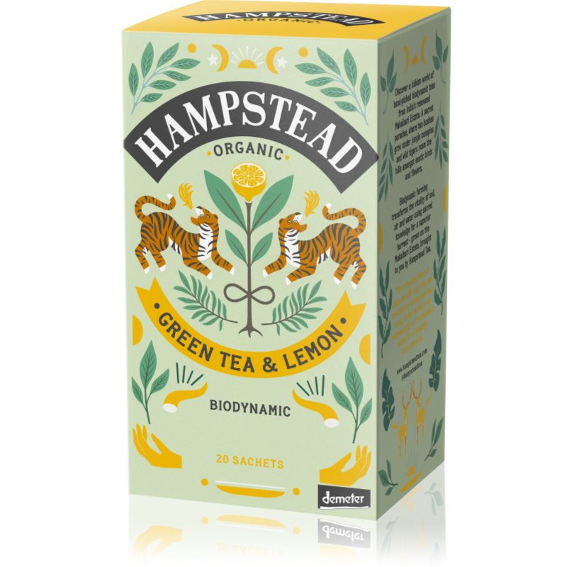 Hampstead Tea London Green Tea & Lemon BIO porciovaný čaj 20 ks