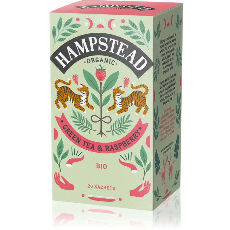 Hampstead Tea London Green Tea & Raspberry porciovaný čaj 20 ks