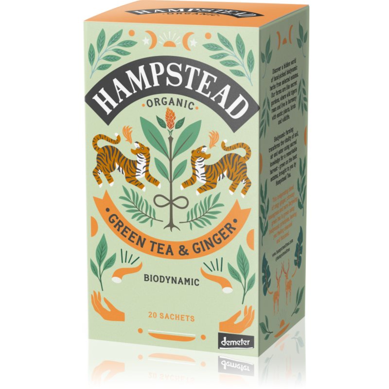 Hampstead Tea London Green Tea & Ginger porciovaný čaj 20 ks