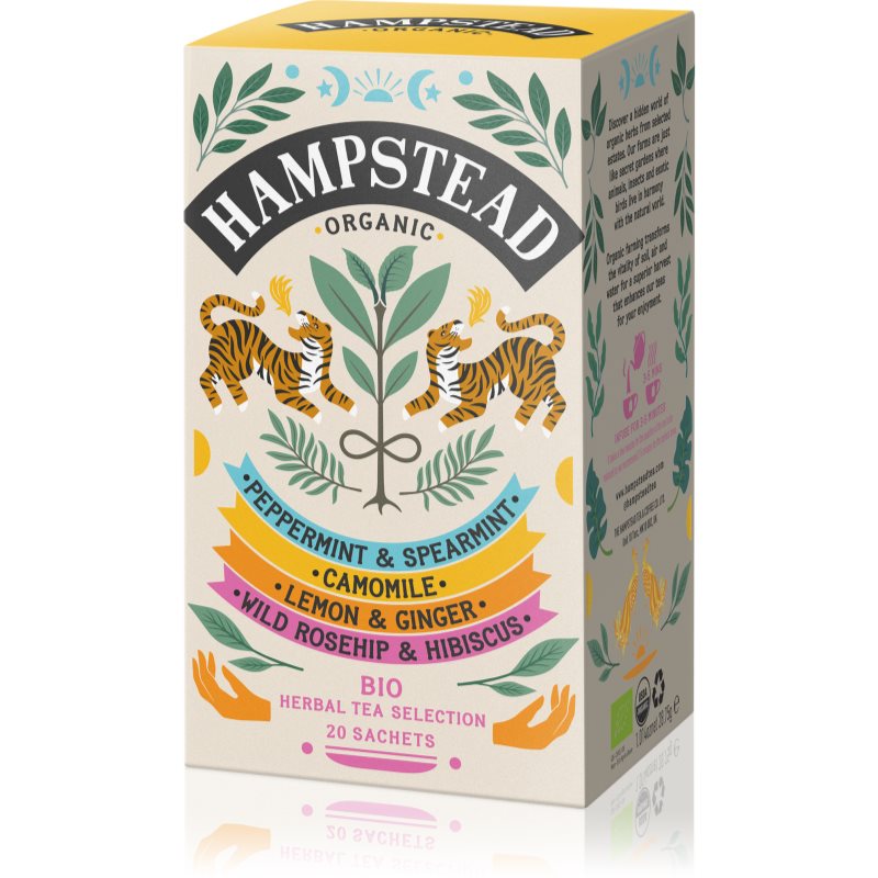 Hampstead Tea London Organic Herbal Infusions Selection Pack BIO porciovaný čaj 20 ks
