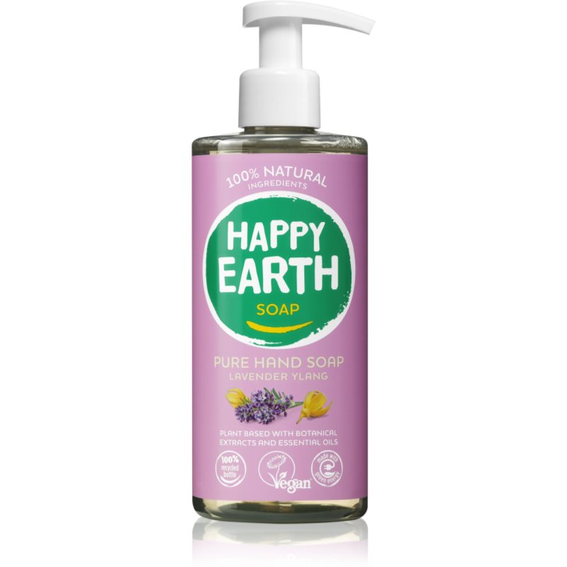 Happy Earth 100% Natural Hand Soap Lavender Ylang tekoče milo za roke 300 ml