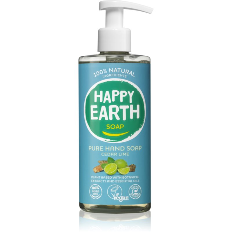 Happy Earth 100% Natural Hand Soap Cedar Lime liquid hand soap 300 ml
