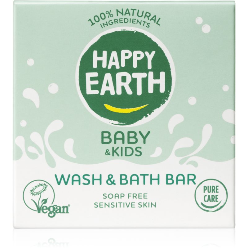 Happy Earth 100% Natural Wash & Bath Bar for Baby & Kids trdo milo za otroke 50 g