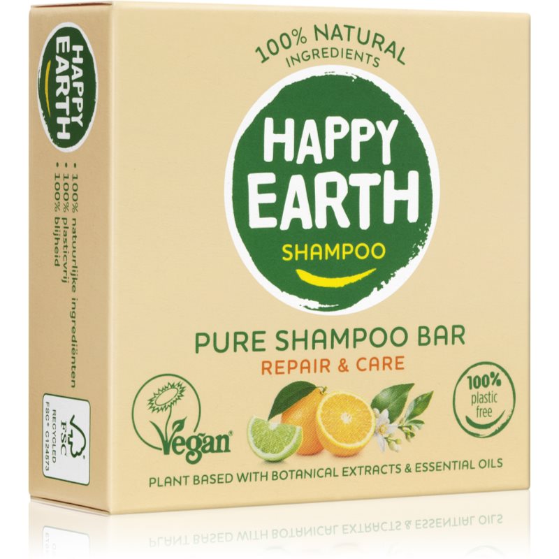 Happy Earth 100% Natural Shampoo Bar Dry & Damaged hair tuhý šampon pro suché a poškozené vlasy 70 g
