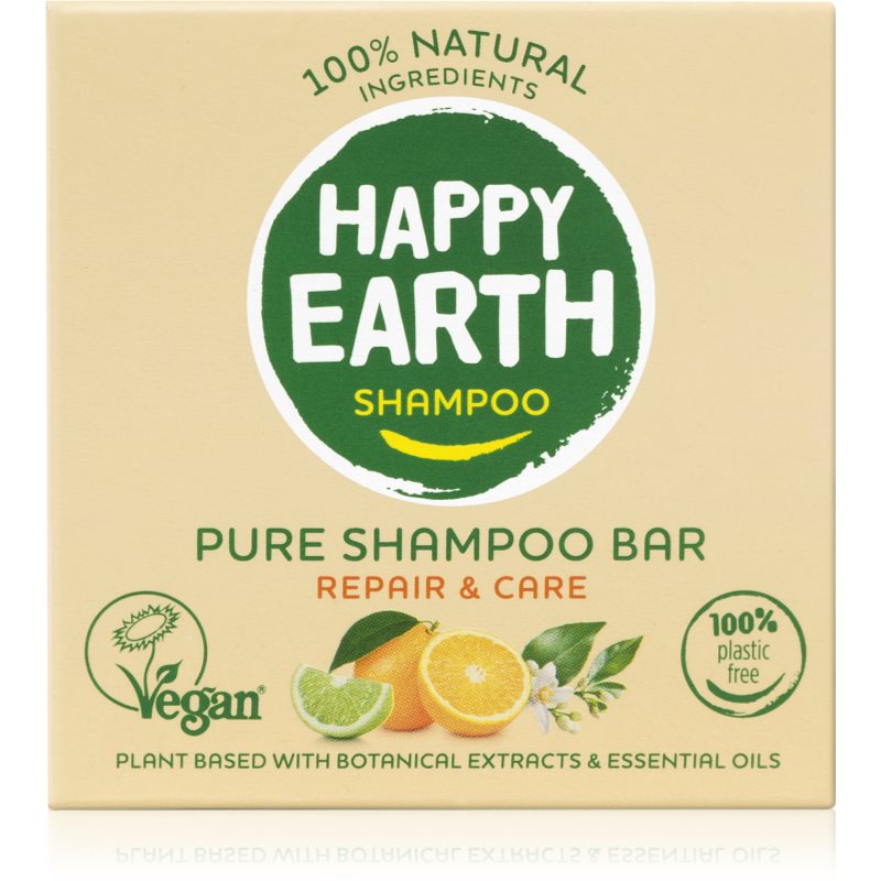 Happy Earth 100% Natural Shampoo Bar Dry & Damaged hair Shampoo solido per capelli rovinati e secchi 70 g