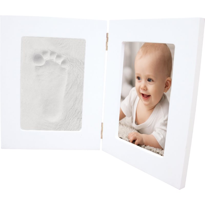 Happy Hands Double Frame baba kéz- és láblenyomat-készítő szett White