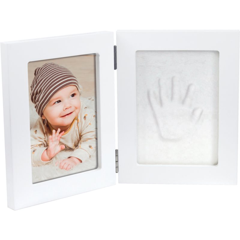 Happy Hands Double Frame Small комплект за отпечатъци на бебето White 10 cm x 15 cm   13 cm x 17 cm 1 бр.