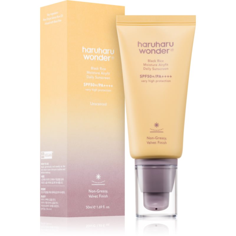 Haruharu Wonder Black Rice Moisture leichtes, schützendes Fluid SPF 50+ ohne Parfümierung 50 ml