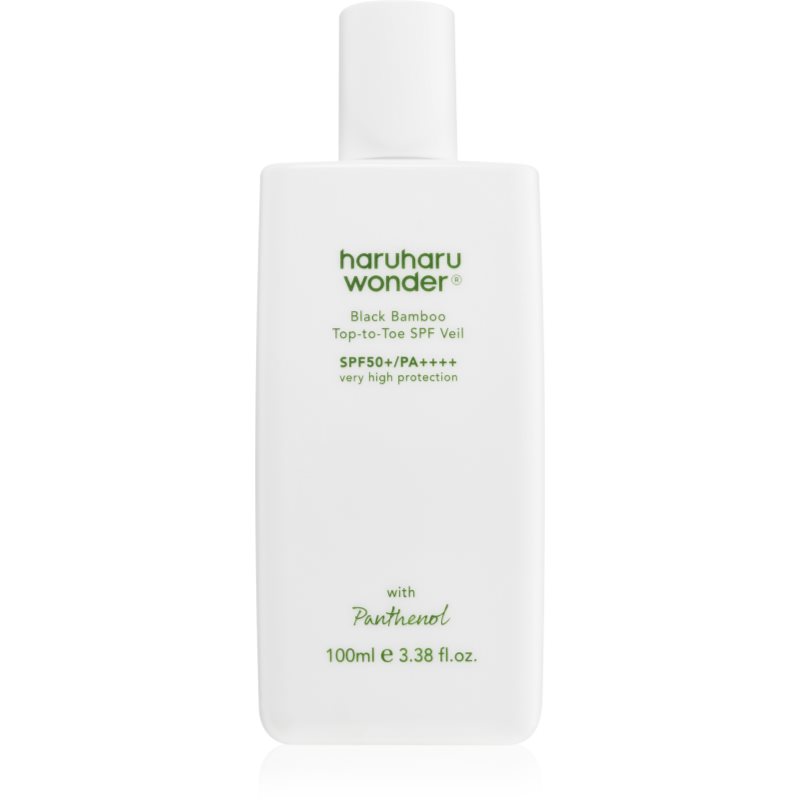 Haruharu Wonder Black Bamboo Top-to-Toe SPF Veil lehký ochranný fluid na tělo a obličej SPF 50+ 100 ml
