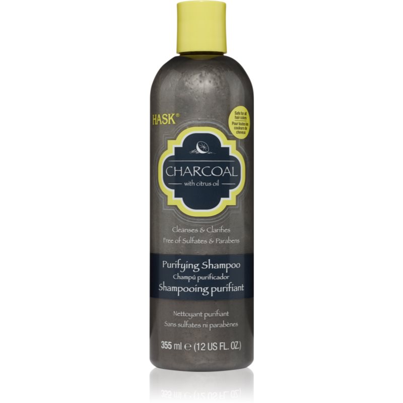 HASK Charcoal with Citrus Oil valomasis šampūnas galvos odos regeneracijai 355 ml