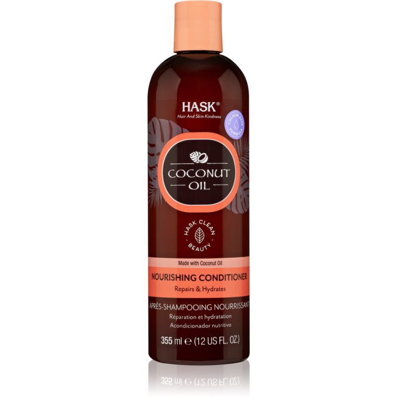 HASK Monoi Coconut Oil maitinamasis kondicionierius plaukų blizgesiui ir švelnumui užtikrinti 355 ml