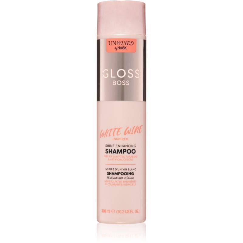 HASK Unwined Gloss Boss maitinamasis šampūnas plaukų blizgesiui ir švelnumui užtikrinti 300 ml