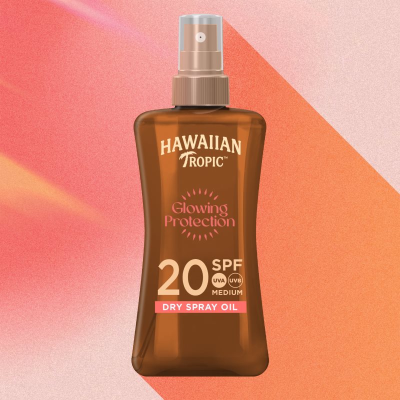 Hawaiian Tropic Glowing Protection Dry Oil Spray Gel Solaire Hydratant SPF 20 200 Ml