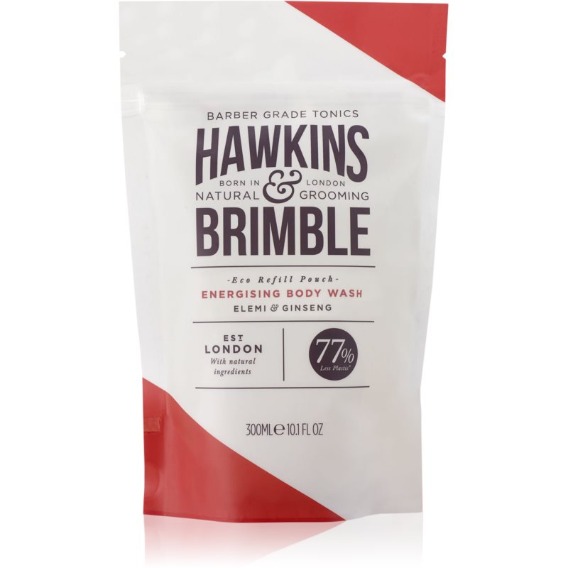 Hawkins & Brimble Energising Body Wash Eco Refill Pouch prausimosi želė užpildas vyrams 300 ml