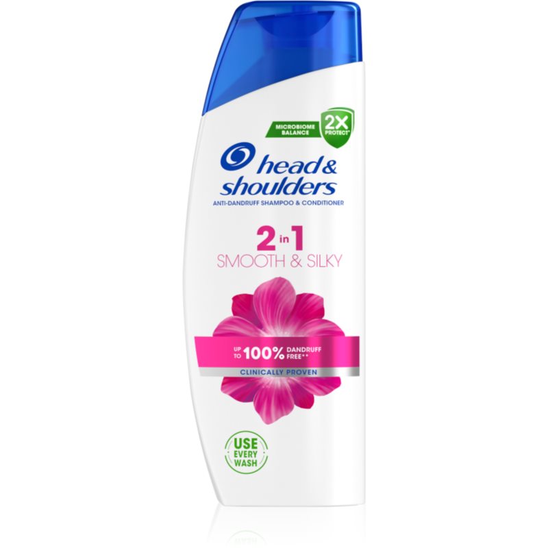 Head & Shoulders Smooth & Silky hilsettä ehkäisevä shampoo 2in1 330 ml