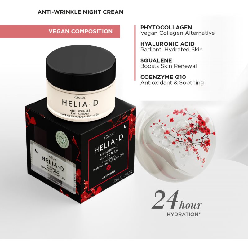 Helia-D Classic feuchtigkeitsspendende Nachtcreme gegen Falten 50 ml