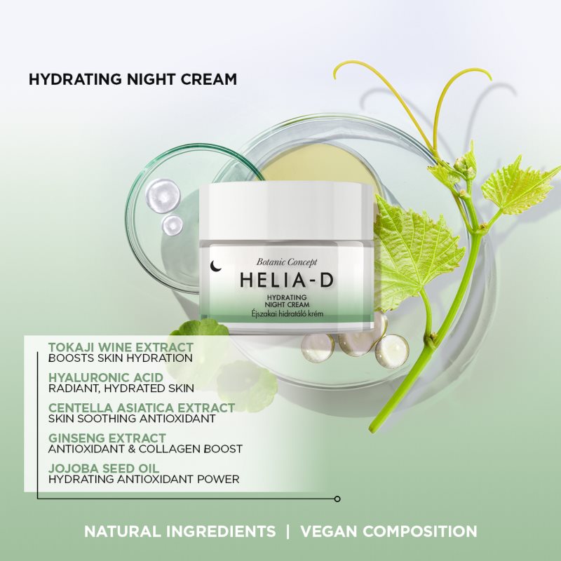 Helia-D Botanic Concept feuchtigkeitsspendende Nachtcreme 50 ml