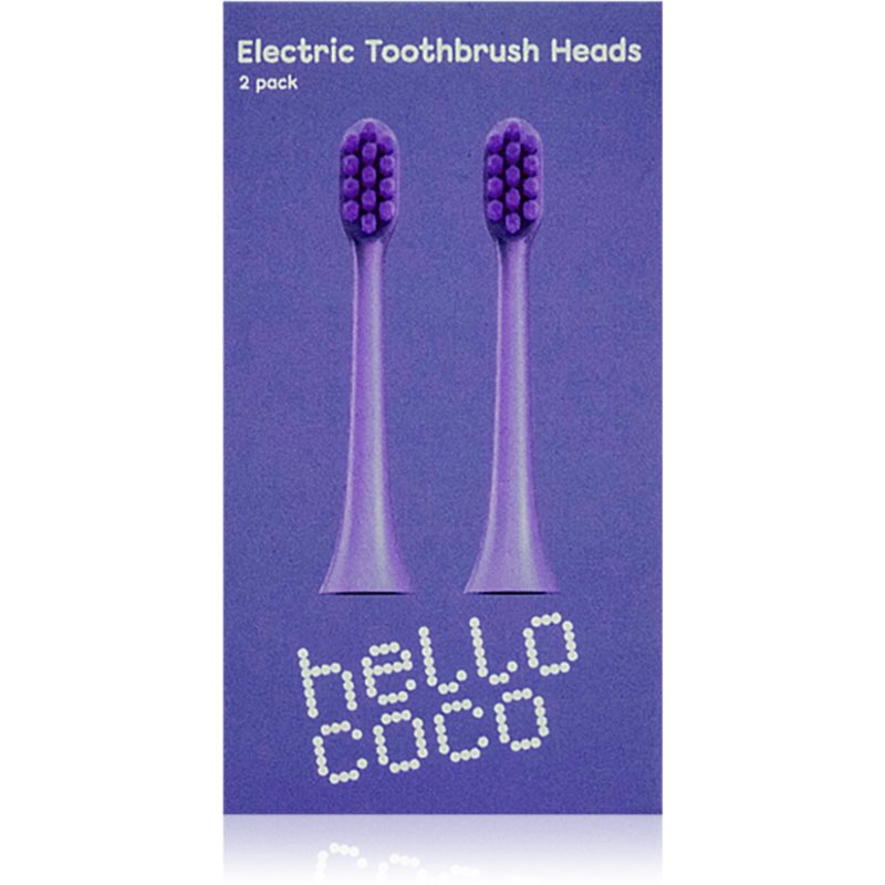 Hello Coco Electric Toothbrush Heads Purple náhradní hlavice pro zubní kartáček 2 ks