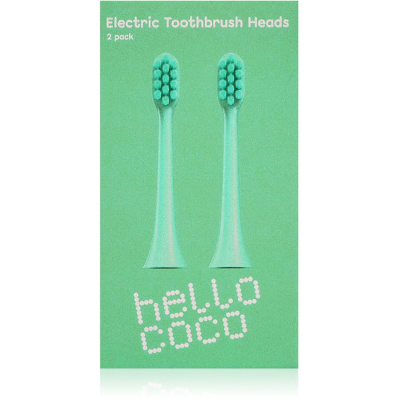 Hello Coco Electric Toothbrush Heads Green náhradní hlavice pro zubní kartáček 2 ks