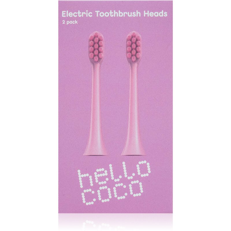 Hello Coco Hello Coco Electric Toothbrush Heads Pink ανταλλακτική κεφαλή για οδοντόβουρτσα 2 τμχ