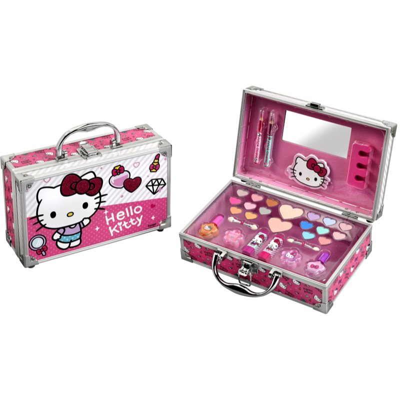 Hello Kitty Make-up Aluminum Set козметично куфарче (с малко огледало) за деца