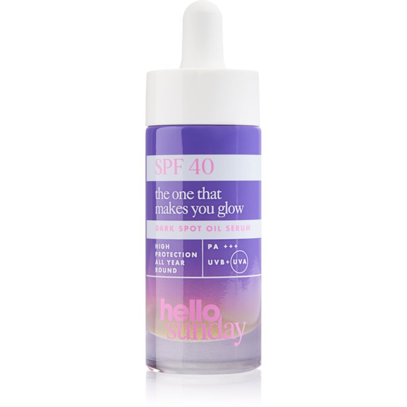 hello sunday the one that makes you glow unifying treatment for skin with hyperpigmentation to treat dark spots SPF 40 30 ml