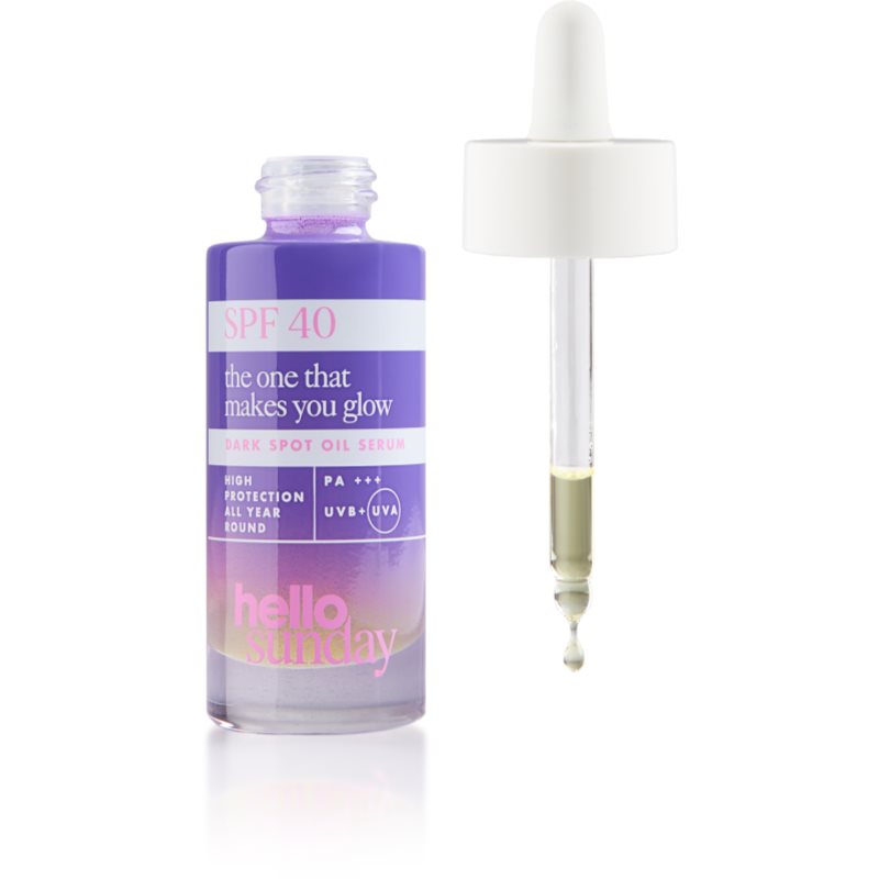 Hello Sunday The One That Makes You Glow Soin Unifiant Pour Peaux à Hyperpigmentation Anti-taches Brunes SPF 40 30 Ml