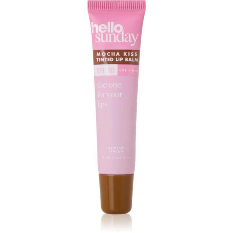 hello sunday the one for your lips tinted lip balm tónovací balzam na pery SPF 50 odtieň Mocha Kiss 15 ml