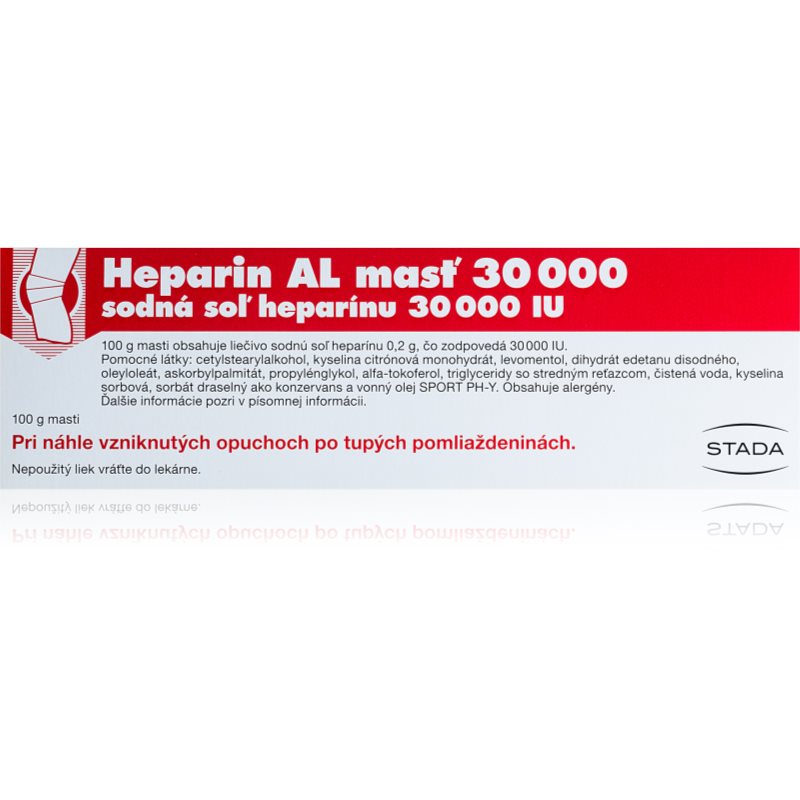 Heparin Heparin AL 30 000 IU masť proti modrinám a pomliaždeninám 100 g