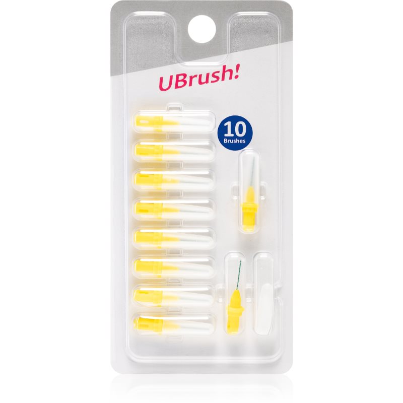 Herbadent UBrush! nadomestne medzobne ščetke 0,6 mm Yellow 10 kos