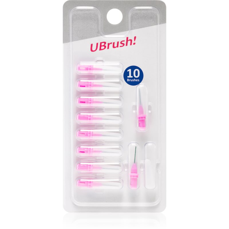 Herbadent UBrush! pakaitiniai tarpdančių šepetėliai 0,7 mm Pink 10 vnt.