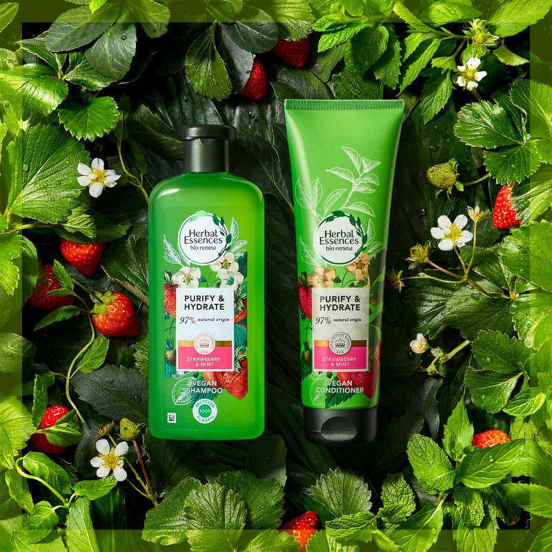 Herbal Essences 97% Natural Origin Strawberry&Mint Conditioner For Hair 275 Ml