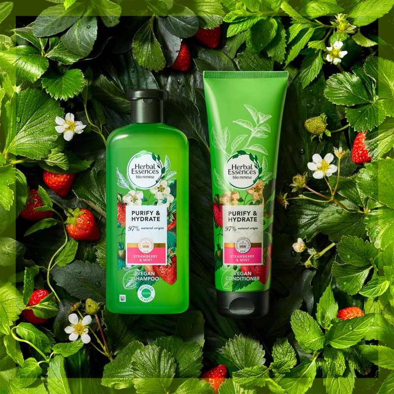 Herbal Essences 97% Natural Origin Strawberry&Mint шампунь для волосся 400 мл