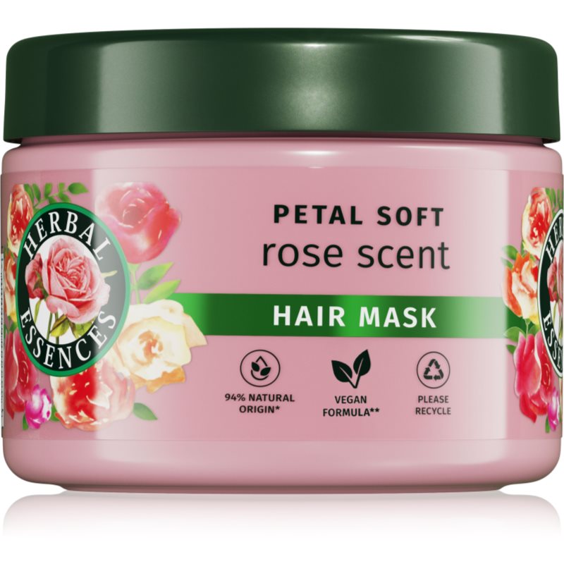 Herbal Essences Rose Scent Petal Soft mască nutritivă pentru păr foarte uscat 300 ml