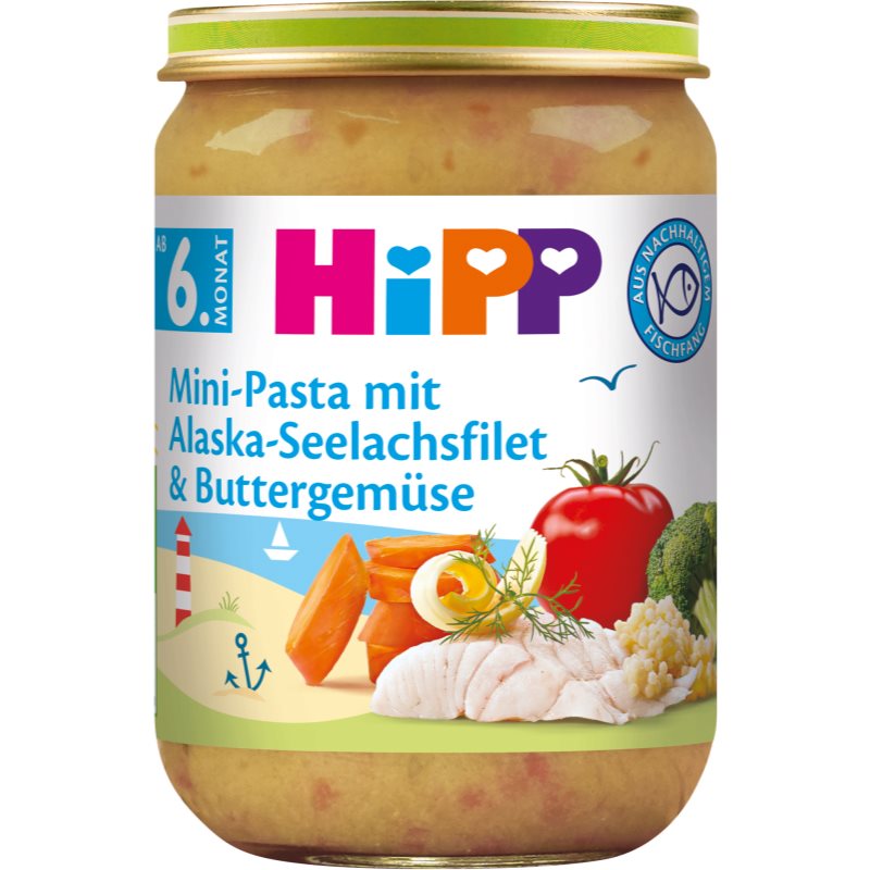 Hipp Mini těstoviny s aljašskou treskou v máslové zelenině dětský příkrm 190 g