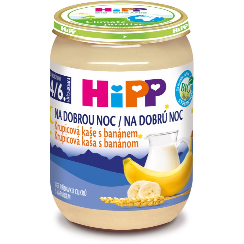 Hipp BIO Kaše na dobrou noc krupicová s banánem 190 g koupíte na Notino.cz