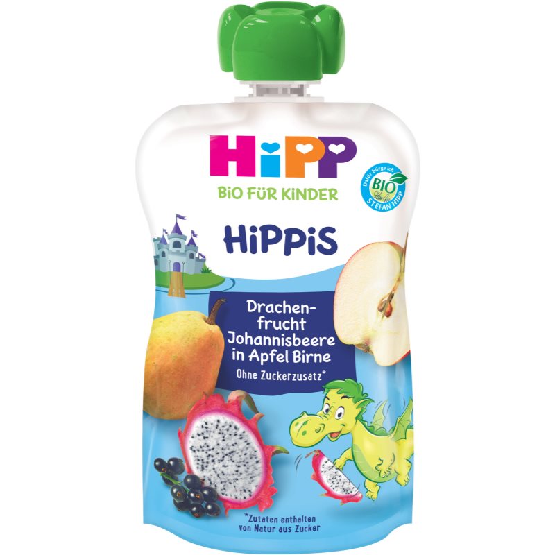 E-shop Hipp HiPPis BIO jablko-hruška-dračí ovoce -černý rybíz dětský příkrm 100 g