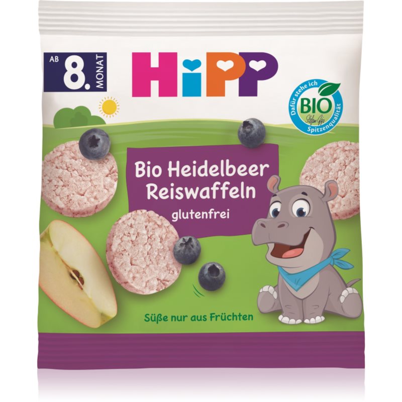 Hipp BIO borůvkové rýžové oplatky rýžové oplatky borůvka 30 g