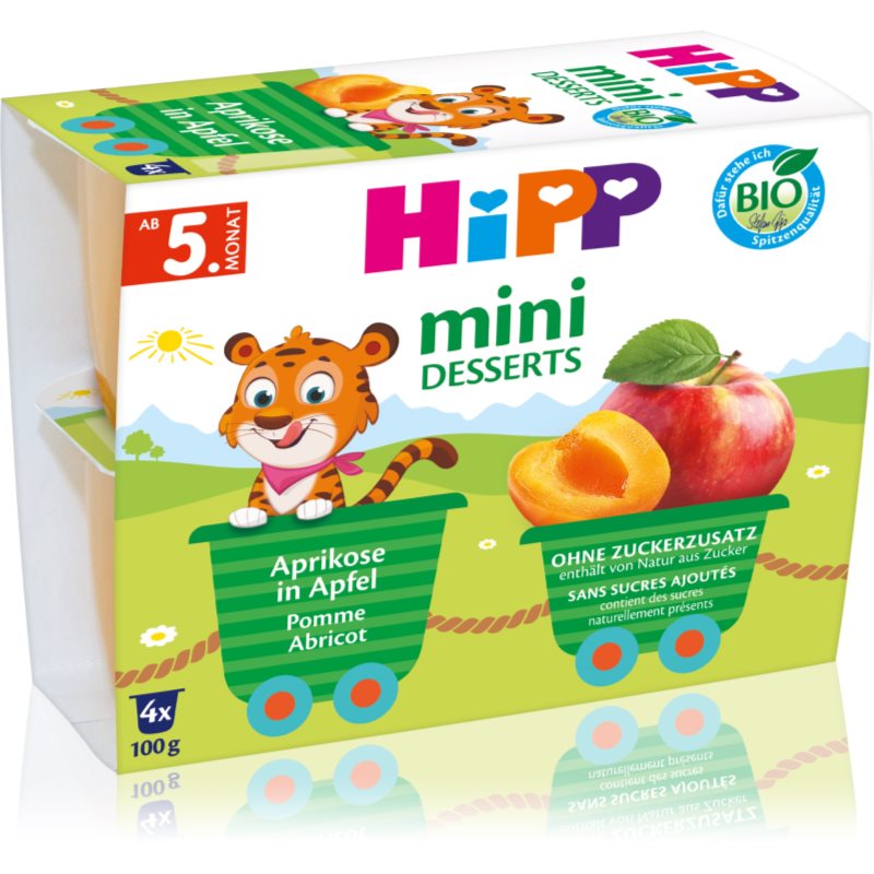 Hipp BIO Mini dezert Jablka s meruňkami 4x100 g koupíte na Notino.cz
