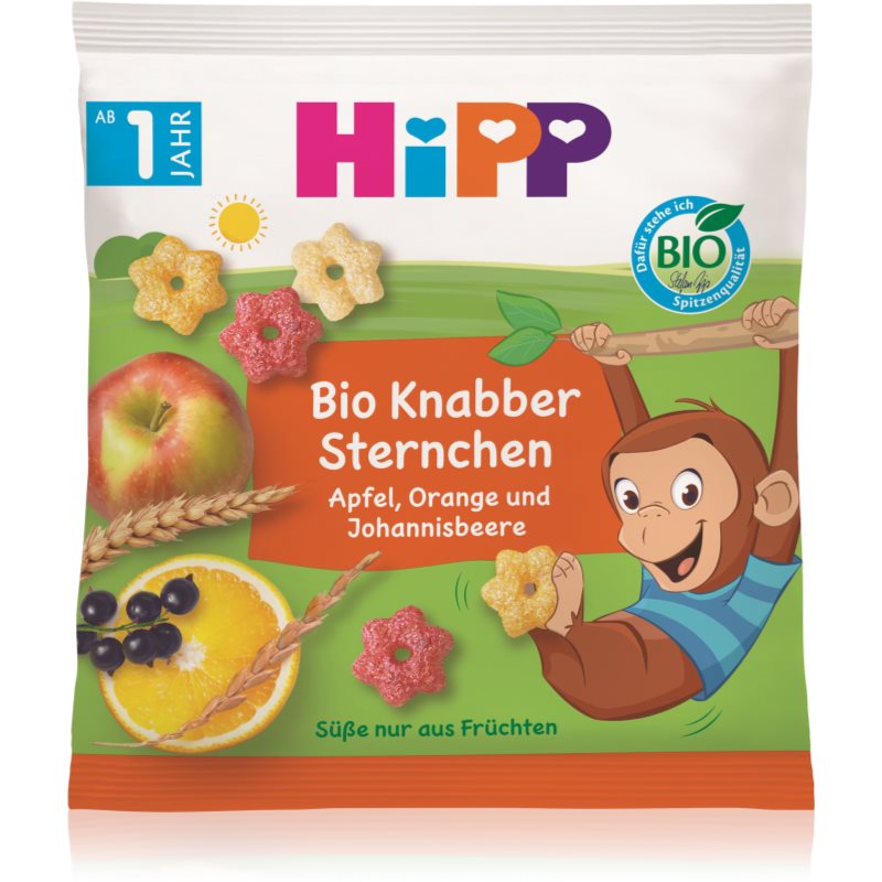 Hipp BIO jablko, pomaranč a čierne ríbezle ovocné obilné chrumky 30 g