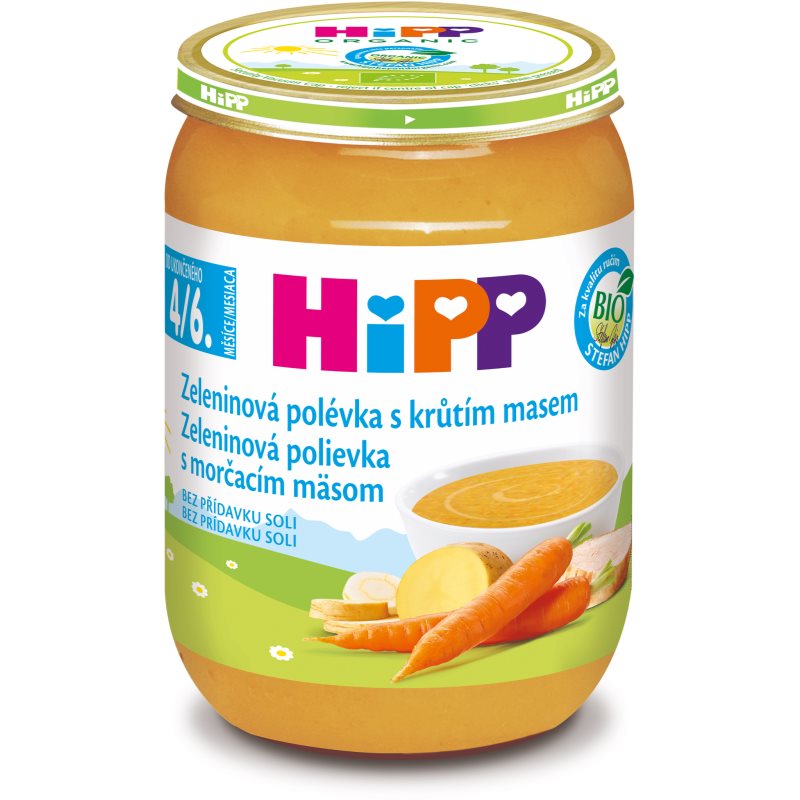 Hipp BIO zeleninová polievka s morčacím mäsom detský príkrm 190 g