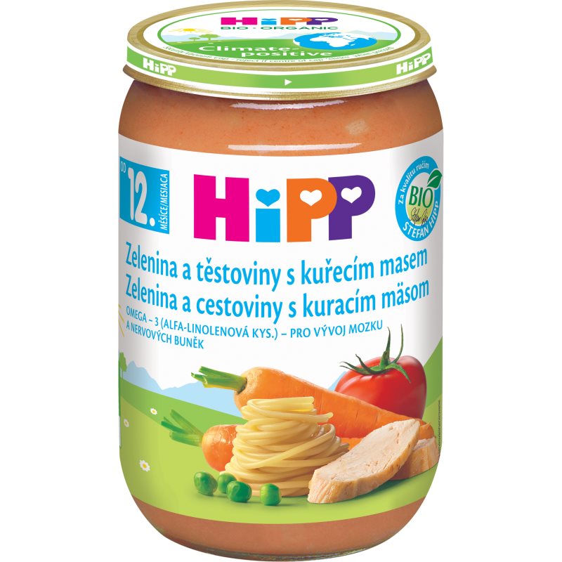 HiPP Zelenina a těstoviny s kuřecím m.BIO 12+m220g koupíte na Notino.cz