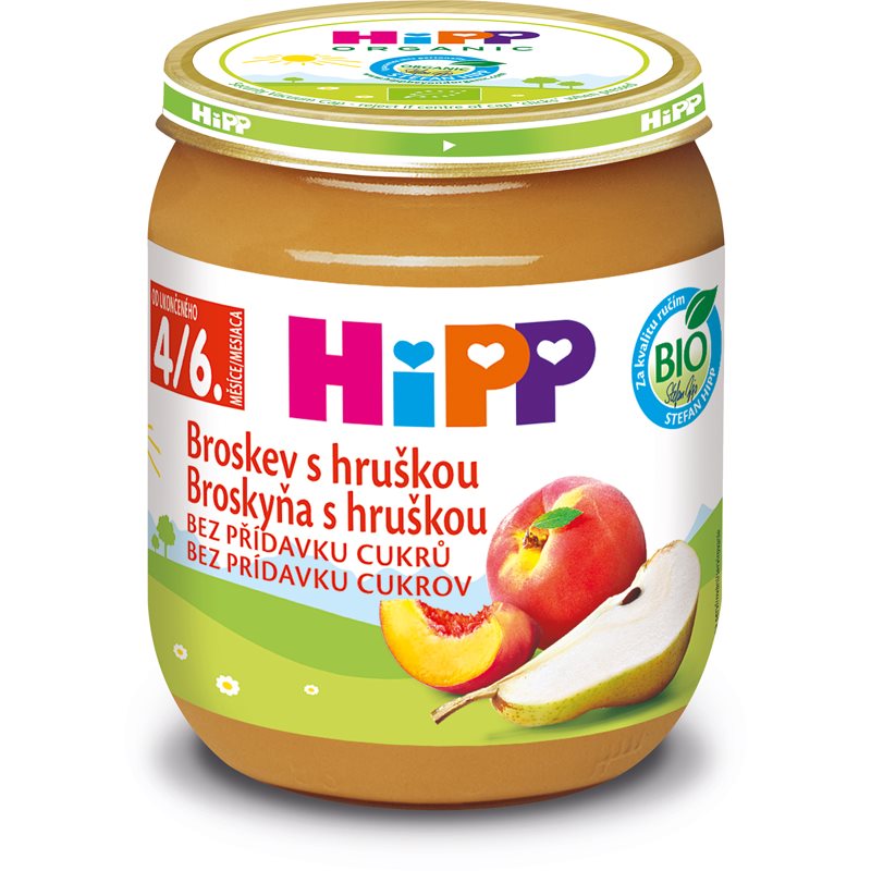 HiPP Broskev s hruškou BIO 4/6m 125g