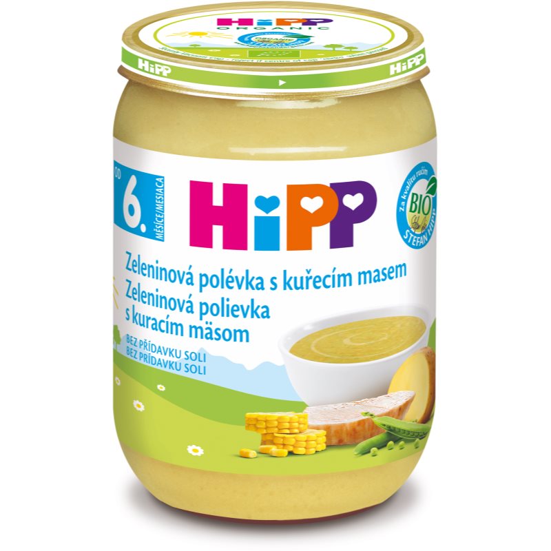 Hipp BIO zeleninová polievka s kuracím mäsom detský príkrm 190 g