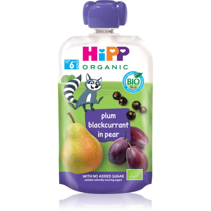 Hipp HiPPis BIO 100% ovoce hruška – černý rybíz – švestka ovocný příkrm 100 g koupíte na Notino.cz
