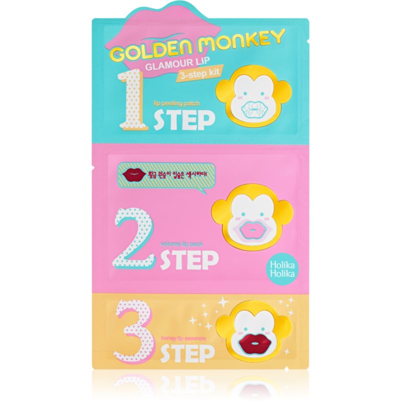 

Holika Holika Golden Monkey зволожувальна маска для губ 3 кс