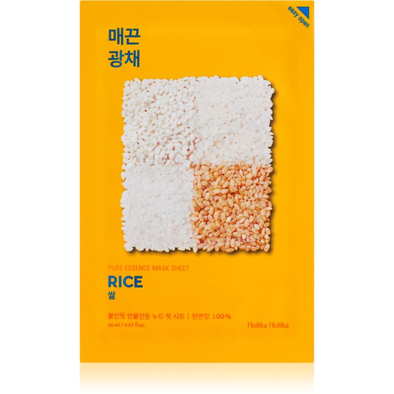Holika Holika Pure Essence Rice brightening and revitalising sheet mask 23 ml
