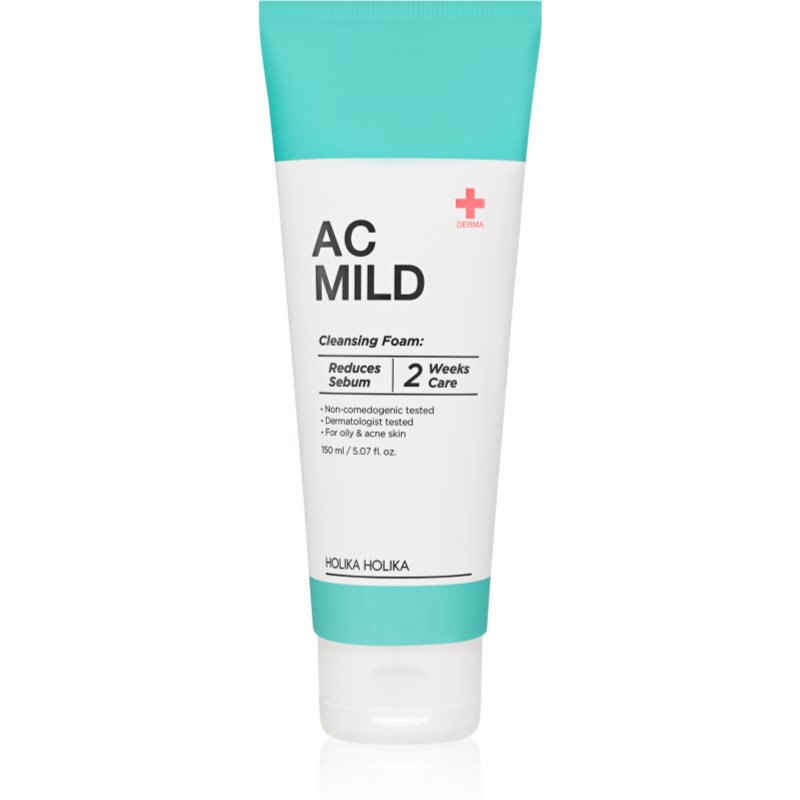 Holika Holika AC Mild Cleansing Foam Foam Cleanser Balancing Sebum Production For Acne-prone Skin 150 Ml